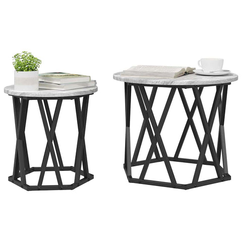 vidaXL Nesting Side Tables 2 pcs Grey Sonoma Engineered Wood