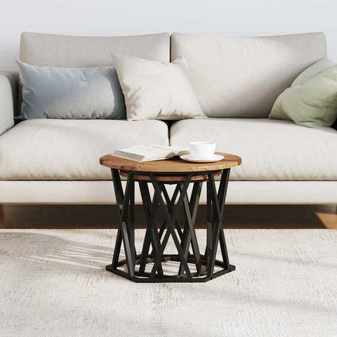 vidaXL Nesting Side Tables (Set of 2) - Rustic Wood Look, Made of Engineered Wood