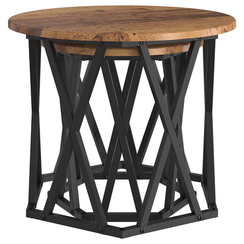 vidaXL Nesting Side Tables (Set of 2) - Rustic Wood Look, Made of Engineered Wood