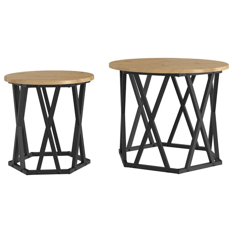 vidaXL Side Table 2 pcs Artisan oak 50 x 50 x 40 cm