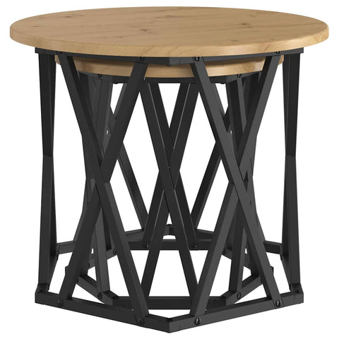 vidaXL Side Table 2 pcs Artisan oak 50 x 50 x 40 cm