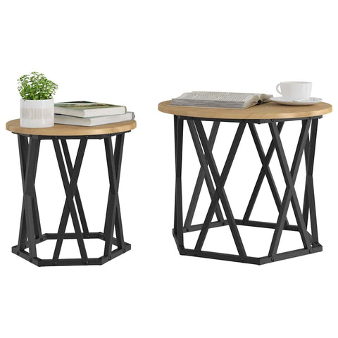 vidaXL Side Table 2 pcs Artisan oak 50 x 50 x 40 cm