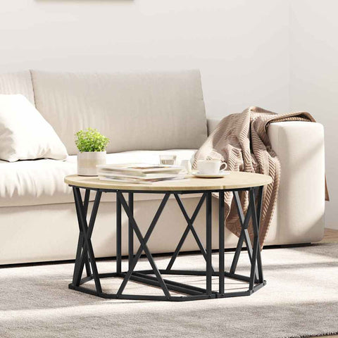 vidaXL Coffee Table Sonoma Oak Engineered Wood 80 x 80 x 42 cm