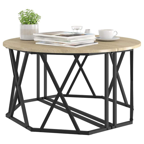 vidaXL Coffee Table Sonoma Oak Engineered Wood 80 x 80 x 42 cm