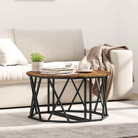 vidaXL Coffee Table - Smoked Oak, 80x80x42 cm, Made from Engineered Wood