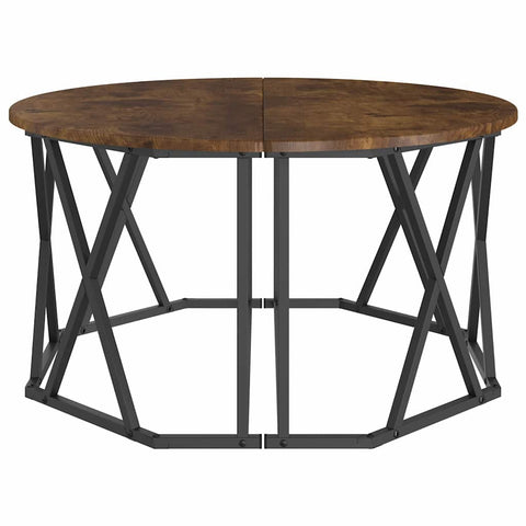 vidaXL Coffee Table - Smoked Oak, 80x80x42 cm, Made from Engineered Wood