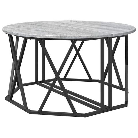 vidaXL Grey Sonoma Coffee Table 80x80x42 cm Made from Engineered Wood