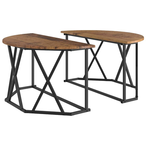 vidaXL Coffee Table Old wood 80 x 80 x 42 cm Engineered wood and steel