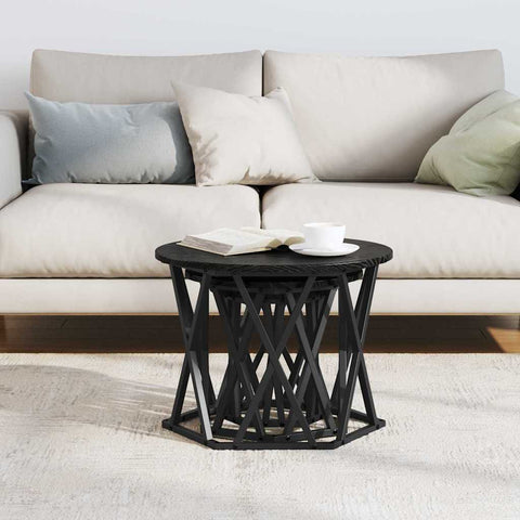 vidaXL Nesting Side Table 3 pcs Black oak 53 x 53 x 40 cm