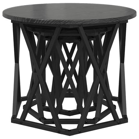 vidaXL Nesting Side Table 3 pcs Black oak 53 x 53 x 40 cm