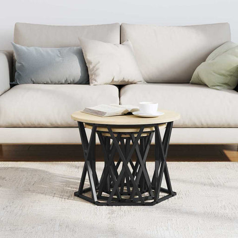 vidaXL Nesting Side Table 3 pcs Sonoma oak 53 x 53 x 40 cm