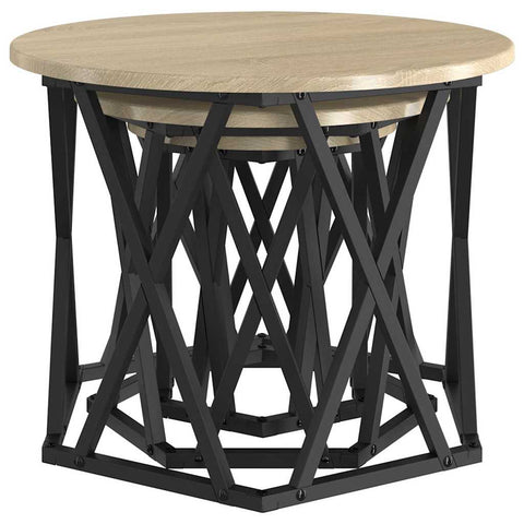vidaXL Nesting Side Table 3 pcs Sonoma oak 53 x 53 x 40 cm