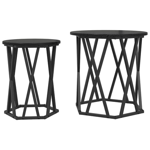 vidaXL Black oak Wood and Metal Medium Durable Coffee Table