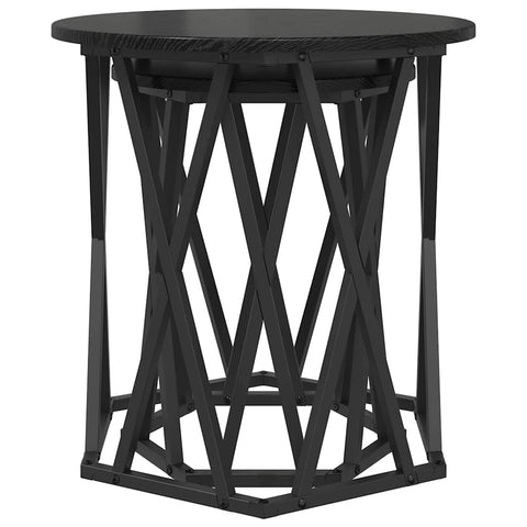 vidaXL Black oak Wood and Metal Medium Durable Coffee Table