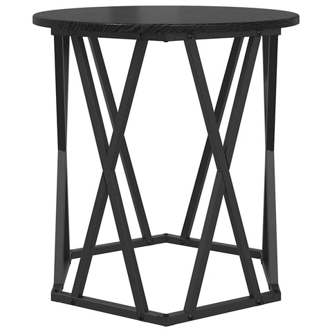 vidaXL Black oak Wood and Metal Medium Durable Coffee Table