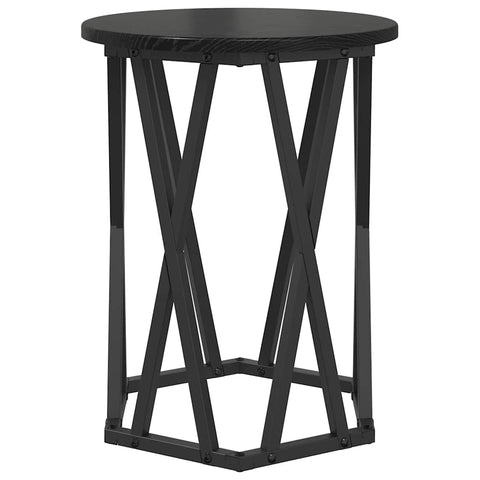 vidaXL Black oak Wood and Metal Medium Durable Coffee Table