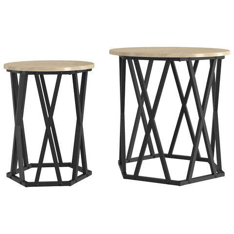 vidaXL Side Tables 2 pcs Sonoma Oak Engineered Wood
