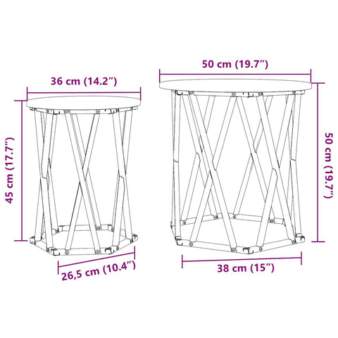 vidaXL Side Tables 2 pcs Sonoma Oak Engineered Wood