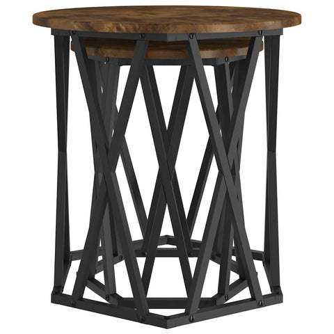 vidaXL Coffee Table 2 pcs Smoked oak 50 x 50 x 50 cm