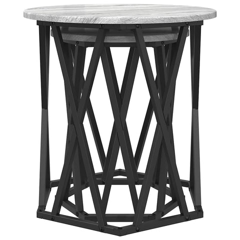 vidaXL Coffee Table 2 pcs Grey sonoma 50 x 50 x 50 cm