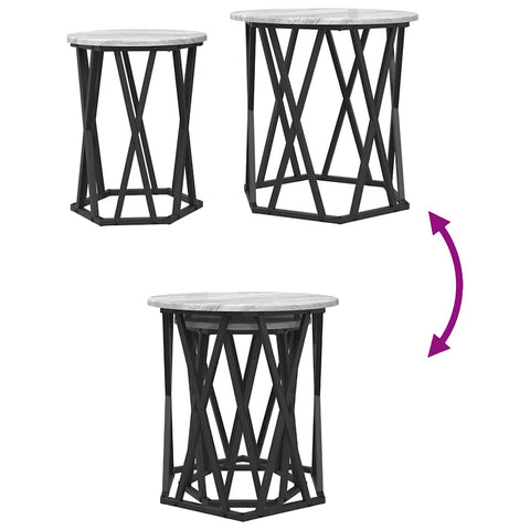 vidaXL Coffee Table 2 pcs Grey sonoma 50 x 50 x 50 cm