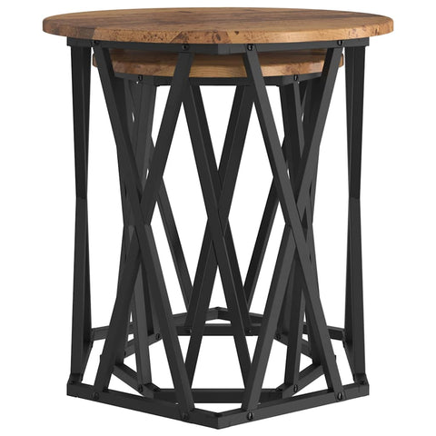 vidaXL Coffee Table 2 pcs Old wood 50 x 50 x 50 cm