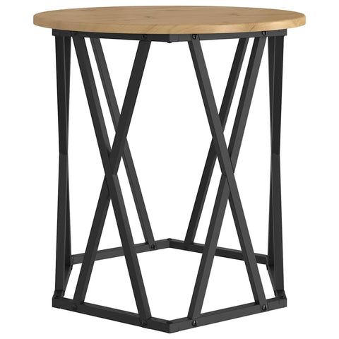 vidaXL Artisan oak MDF, Metal Medium Coffee Table Round Industrial