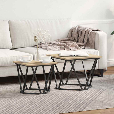 vidaXL Side Tables 2 pcs Sonoma Oak Engineered Wood