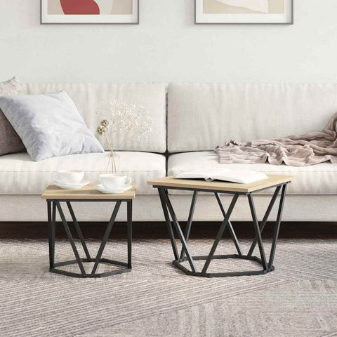 vidaXL Side Tables 2 pcs Sonoma Oak Engineered Wood