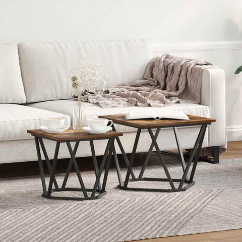 vidaXL Side Table Set 2 pcs Smoked oak 50 x 50 x 40 cm