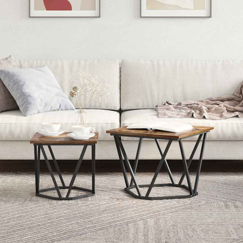 vidaXL Side Table Set 2 pcs Smoked oak 50 x 50 x 40 cm