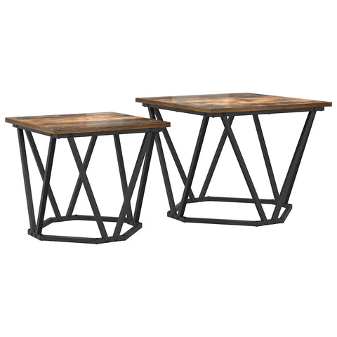 vidaXL Side Table Set 2 pcs Smoked oak 50 x 50 x 40 cm