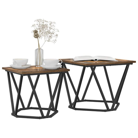vidaXL Side Table Set 2 pcs Smoked oak 50 x 50 x 40 cm