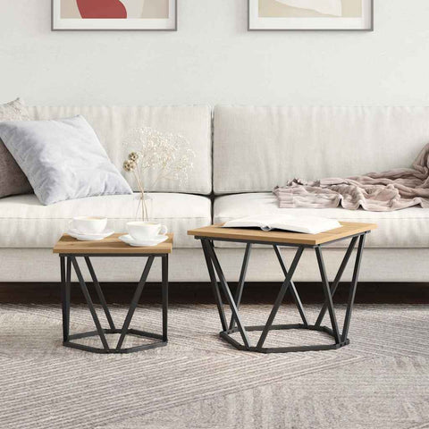 vidaXL Side Table Set 2 pcs Artisan oak 50 x 50 x 40 cm