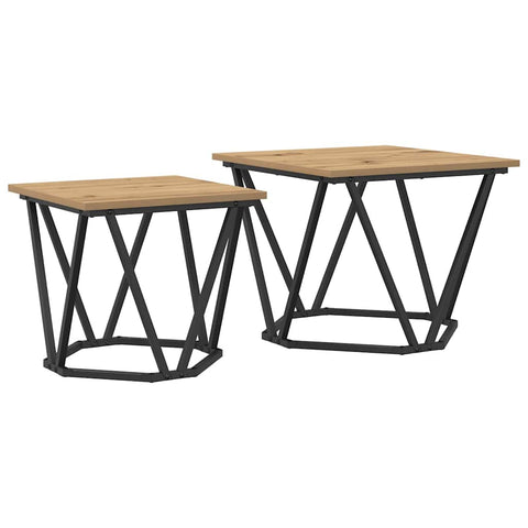 vidaXL Side Table Set 2 pcs Artisan oak 50 x 50 x 40 cm