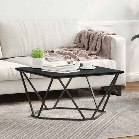 vidaXL Coffee Table Black Oak 80x80x45 cm Engineered Wood