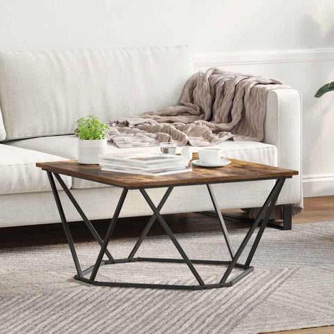 vidaXL Coffee Table Smoked Oak 80x80x45 cm Engineered Wood