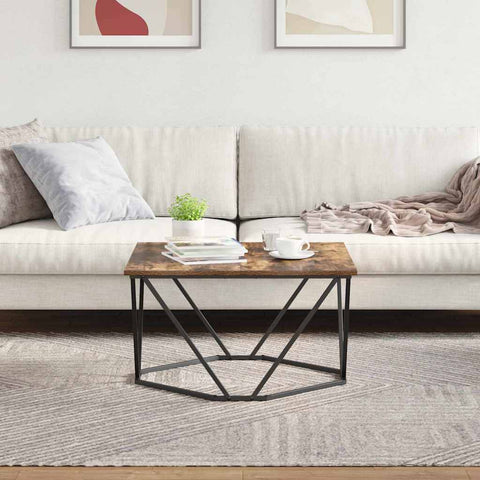vidaXL Coffee Table Smoked Oak 80x80x45 cm Engineered Wood