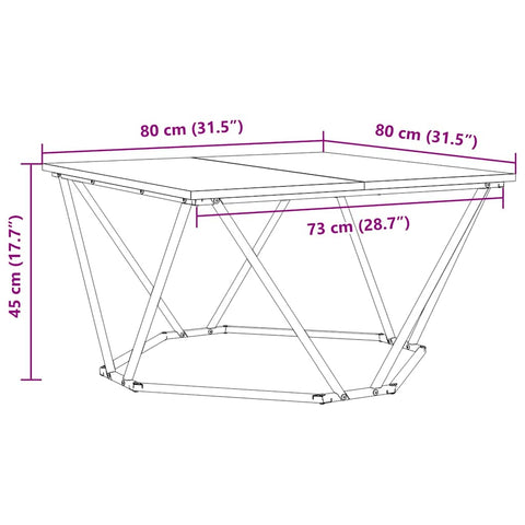 vidaXL Coffee Table Old Wood 80x80x45 cm Engineered Wood