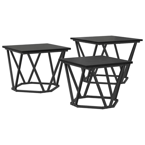 vidaXL Coffee Table 3 pcs Black oak 50 x 50 x 40 cm