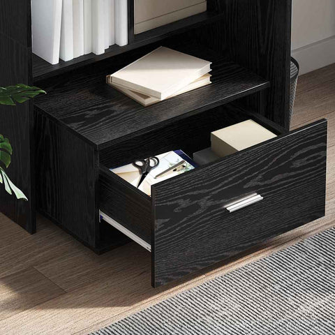 vidaXL Drawer Cabinet Black 55 x 45 x 33.5 cm Engineered wood
