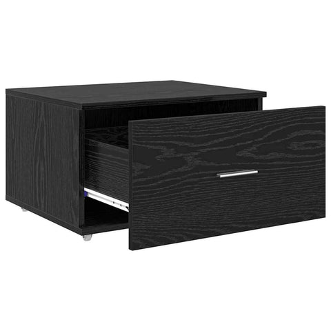 vidaXL Drawer Cabinet Black 55 x 45 x 33.5 cm Engineered wood