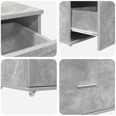 vidaXL Drawer Cabinet Grey 55 x 45 x 33.5 cm Engineered wood