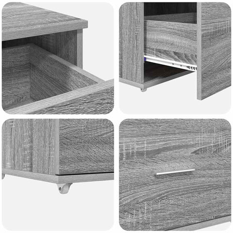 vidaXL Drawer Cabinet Grey 55 x 45 x 33.5 cm Engineered wood
