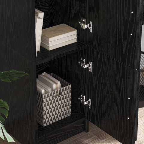 vidaXL Highboard Black oak 31.5 x 32 x 124 cm Engineered wood