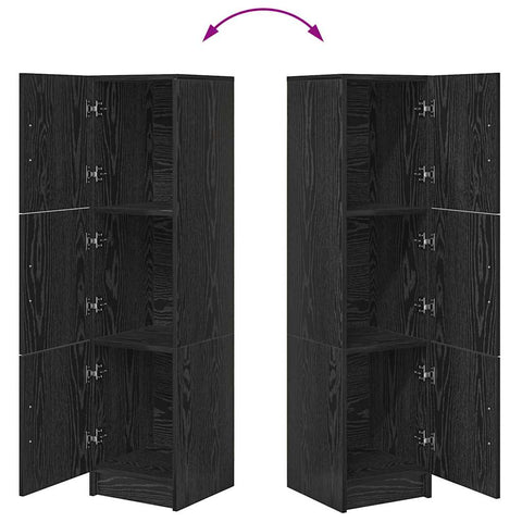 vidaXL Highboard Black oak 31.5 x 32 x 124 cm Engineered wood