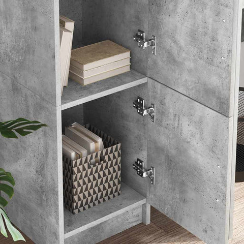 vidaXL Highboard Concrete grey 31.5 x 32 x 124 cm Engineered wood
