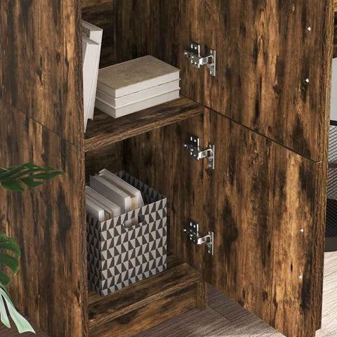 vidaXL Highboard Smoked oak 31.5 x 32 x 124 cm Engineered wood