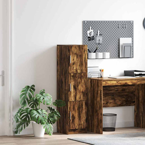 vidaXL Smoked Oak Sideboard Smoked oak Wood Large Smoked Oak Sideboard