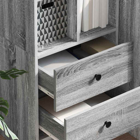vidaXL Highboard with Drawer Grey Sonoma 45.5 x 34 x 127 cm